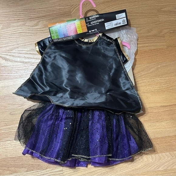 Batman Batgirl Costume NEW Black Purple Kids Halloween 4T Dress Tutu Cape - Picture 5 of 6